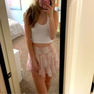 Altard State Snakeskin Smocked Ruffle Skirt